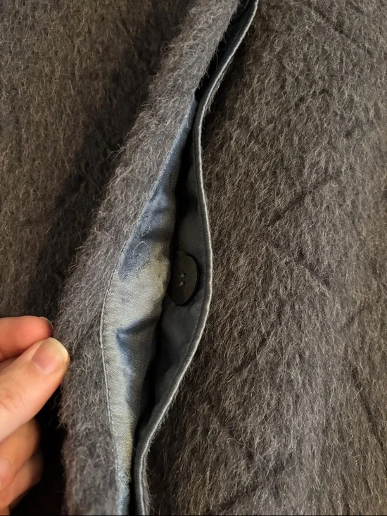 Women's Gray Alpaca Wool -Trim Coat - Picture 8 of 9